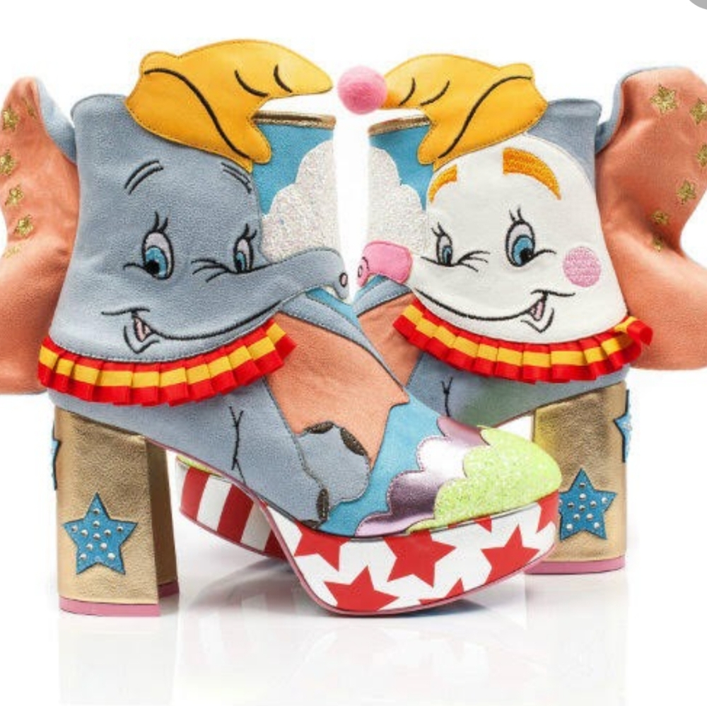 Irregular Choice Disney Dumbo Adorable Ankle Boots Shoes